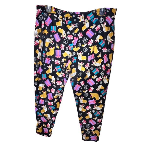 Terra & Sky Women's Welsh Corgi Santa Christmas Leggings Pants - Picture 5 of 12